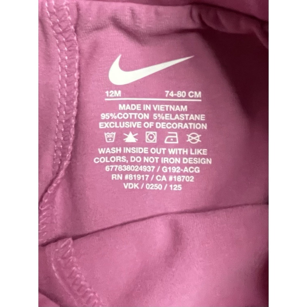 NEW Nike Baby Girl 2 Piece Top & Shorts Set White Pink DRI-FIT 12 months 12m NWT - Picture 6 of 8